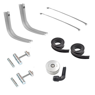 Kit 2 Suportes e Tampa Tanque Combustível Scania T R 112 113 Cinta Preta - Bepo