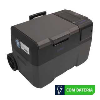 Geladeira Portátil Elber com Bateria 15h e Rodinha 28 Litros 12v 24v 110v 220v - Caminhão Camping