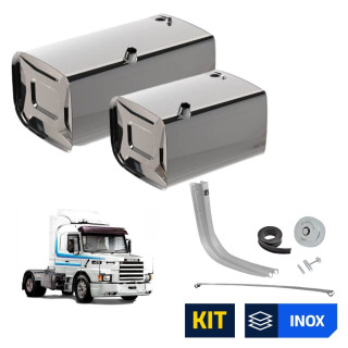 Kit 2 Tanques Inox 294 e 397 Litros Scania 112 113 com Suportes e Cintas - Bepo