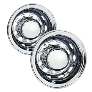 Calota Traseira Inox Cromada Caminhão Aro 22,5 Oval Pneu 295 (Par) - Bepo