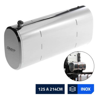 Tanque Diesel Inox 350 a 600 Litros Plataforma Oval Completo com Suportes - Bepo