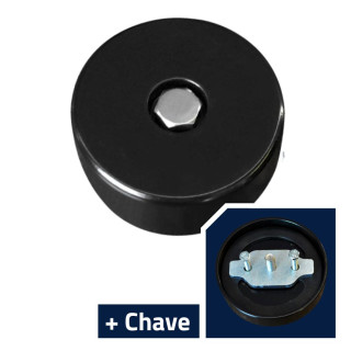 Tampa do Tanque Mercedes Volvo Iveco DAF Alumiínio Preto Antivazamento Encaixe (-D)